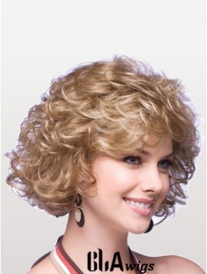 Synthetic Cheap Wigs With Capless Layered Cuts Chin Length Blonde Color