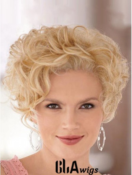 High Quality Blonde Short Curly Classic Lace Front Wigs