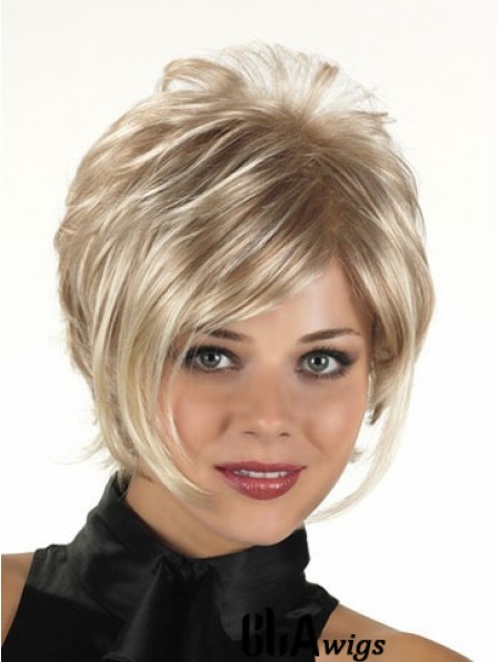 Synthetic Wigs For Sale With Capless Blonde Color Curly Style