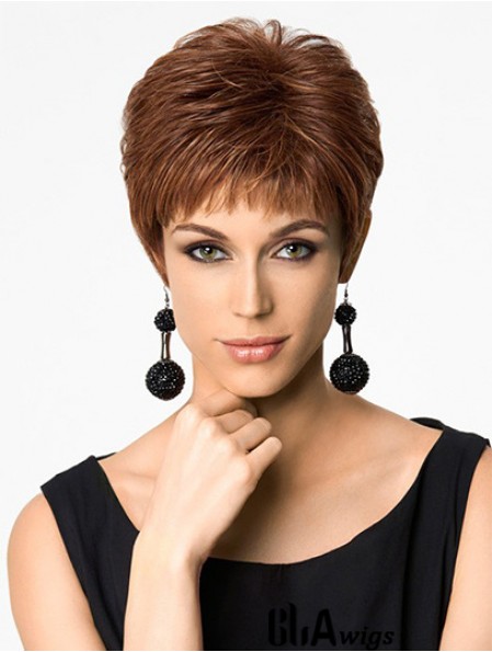 Hairstyles 4 inch Straight Auburn Boycuts Short Wigs