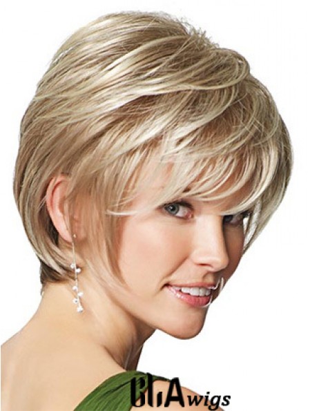 Synthetic Wigs UK Only Straight Style Short Length Blonde Color