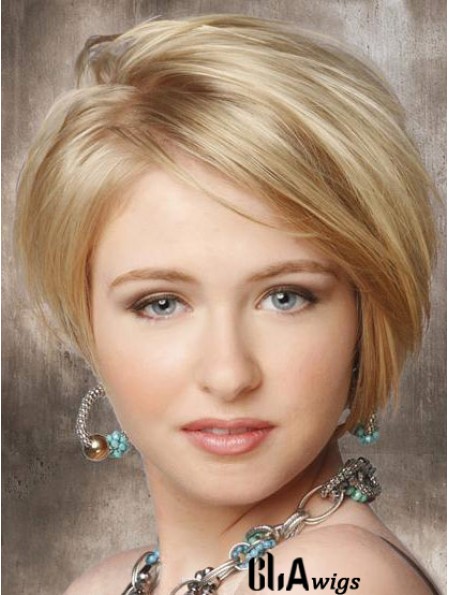 Synthetic Lace Front Wigs Cheap Chin Length Bobs Cut Blonde Color