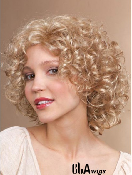 Chin Length Classic Curly Blonde Stylish Synthetic Wigs