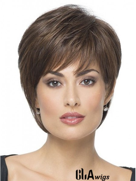 Short Boycuts Straight Brown Hairstyles Synthetic Wigs