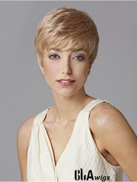 Fashionable 5 inch Straight Blonde Boycuts Short Wigs