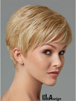 Synthetic Hair For Sale Boycuts Cropped Length Blonde Color