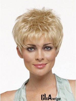 Cropped Boycuts Straight Blonde Online Synthetic Wigs