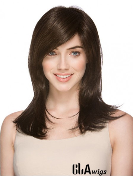 Very Cheap Synthetic Wigs Layered Cut Straight Style Brown Color