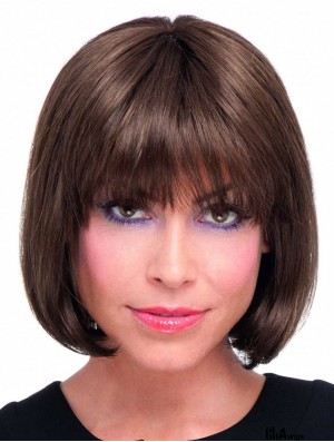 Synthetic Full Lace Wigs UK With Bobs Style Auburn Colour