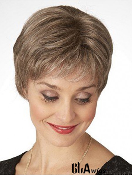 Good Brown Short Straight Classic Lace Front Wigs