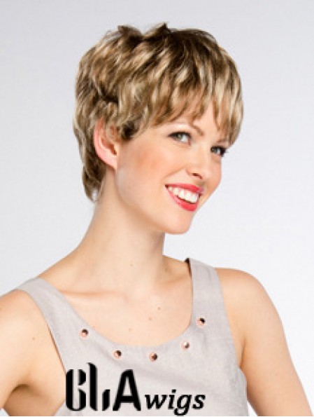 Short Wavy Monofilament Layered 8 inch Online Synthetic Wigs