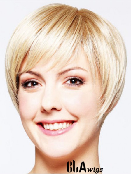 Hairstyles 8 inch Straight Blonde Layered Short Wigs