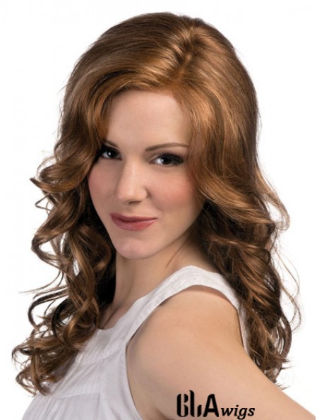 Curly Layered Long Brown Modern Lace Front Wigs