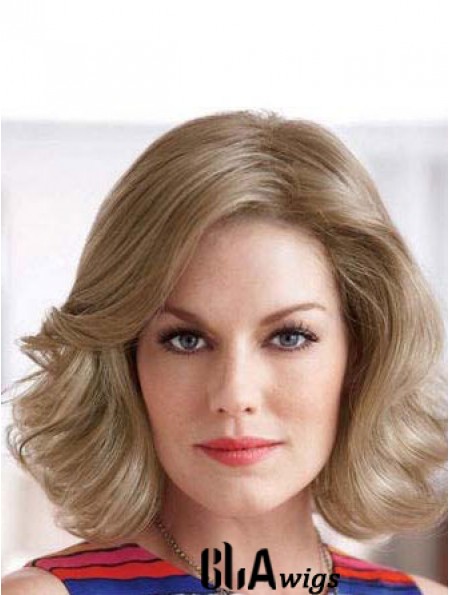 Wavy Blonde Hairstyles Chin Length Classic Wigs