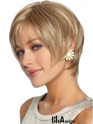 Short Layered Straight Blonde Hairstyles Synthetic Wigs