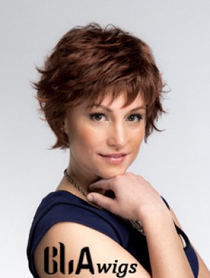 Short Wavy Capless Layered 8 inch Sleek Synthetic Wigs