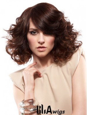 Curly Layered Shoulder Length Auburn Gorgeous Lace Front Wigs