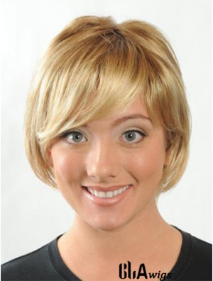 Short Bobs Straight Blonde Modern Synthetic Wigs