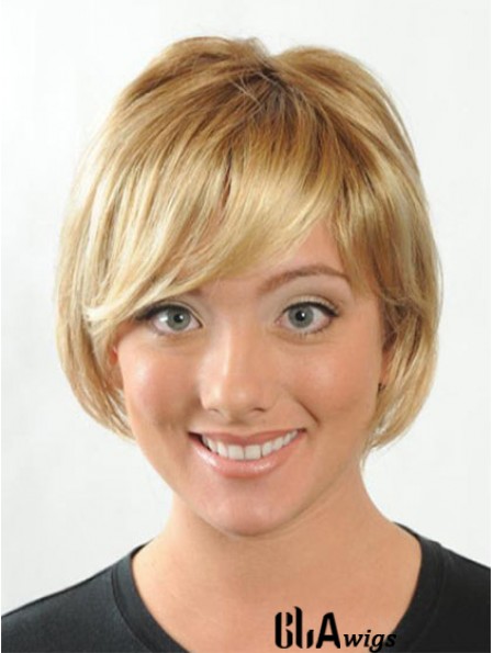 Short Bobs Straight Blonde Modern Synthetic Wigs