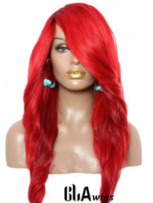 Wavy With Bangs Lace Front Amazing 22 inch Red Long Wigs