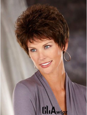 Heat Friendly Synthetic Hair Classic Cuts Short Length Brown Color