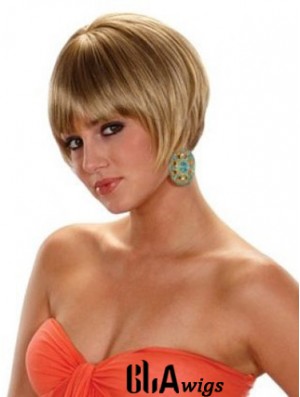 Short Bobs Straight Blonde Cheap Synthetic Wigs