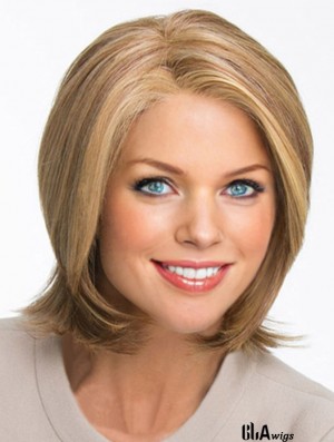 Good Brown Chin Length Layered Wavy Glueless Lace Front Wigs
