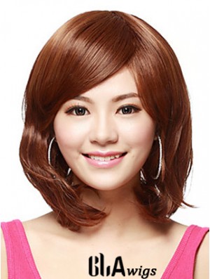 Shoulder Length Bobs Straight Auburn Flexibility Synthetic Wigs