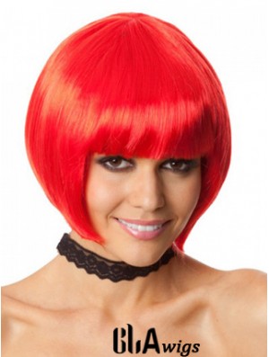 Amazing 10 inch Straight Red Bobs Short Wigs