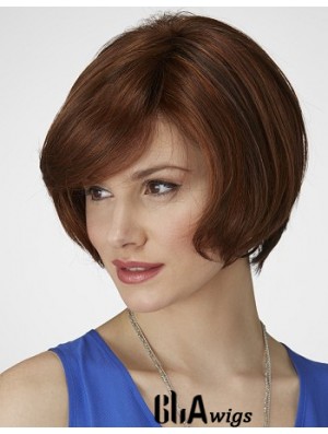 Straight Chin Length Auburn 9 inch Lace Front Best Bob Wigs