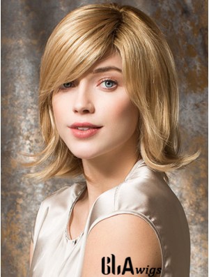 Classic Blonde Wavy Shoulder Length 12 inch Suitable Medium Wigs
