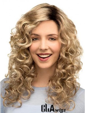 Curly Ideal 16 inch Blonde Classic Long Wigs