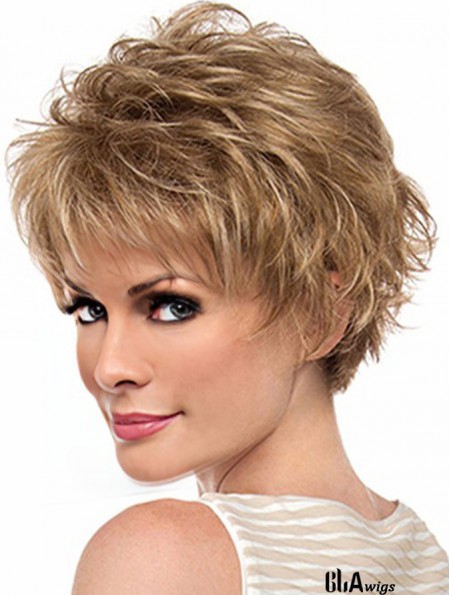 Amazing 6 inch Wavy Blonde Layered Short Wigs