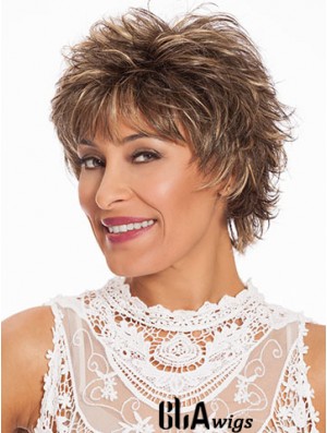 Wavy Layered 8 inch Modern Short Wigs