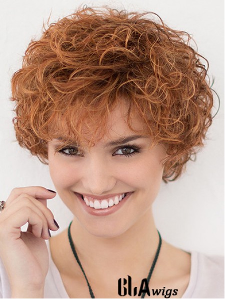 Lace Front Curly Copper Layered 10 inch Short Hairstyles