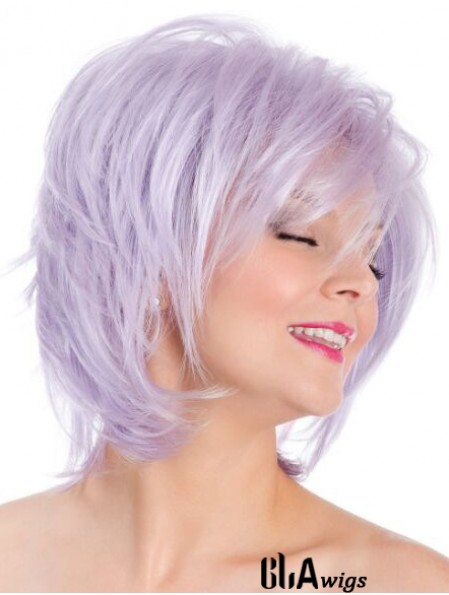 Capless Straight Lilac 8 inch Bobs Fashion Wig