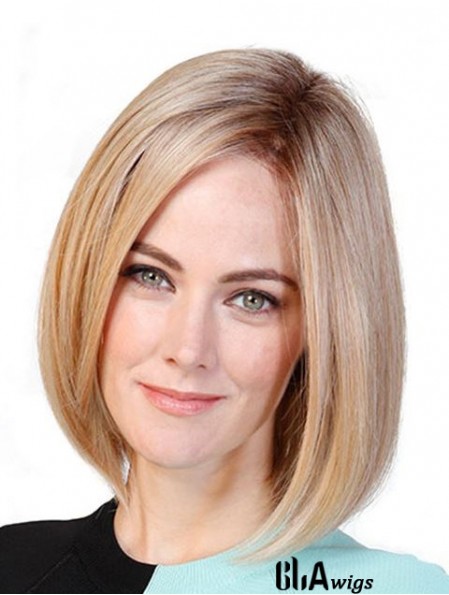 Straight Bobs Blonde 11 inch Monofilament Cancer Patient Wigs