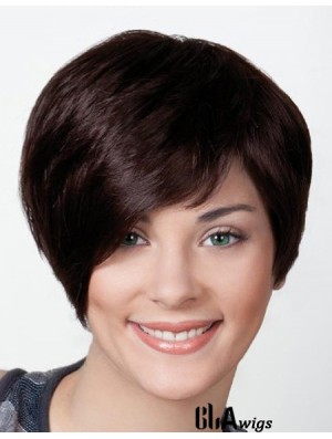 Black Boycuts Short 8 inch Straight Synthetic Monofilament Wig Sale