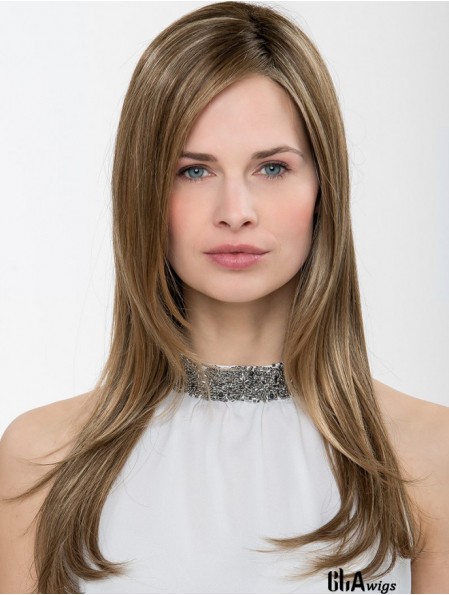 Synthetic Ombre/2 tone Straight 18 inch Capless Without Bangs Ladies Long Wig