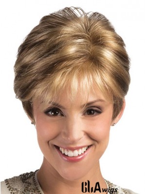 Blonde Lace Front Wig With Synthetic Layered Cut Short Length