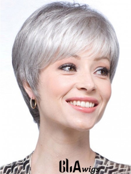 Grey Wigs For Women With Lace Front Grey Cut Short Length