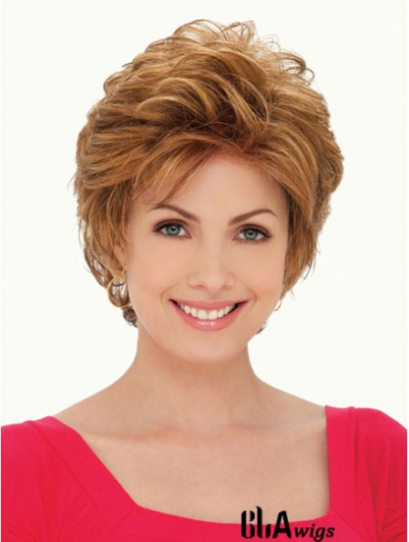 Synthetic Lace Front Wigs UK Layered Cut Cropped Length Auuburn Color