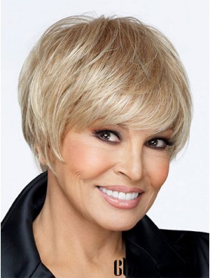 Exquisite Blonde Short Straight Boycuts Lace Front Wigs