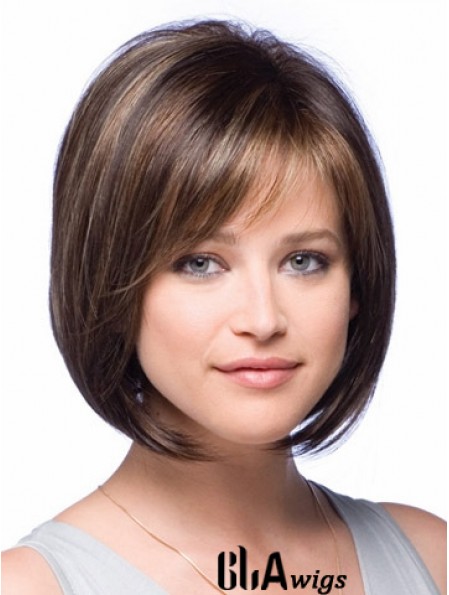 Bobs Chin Length Brown Straight New Petite Wigs