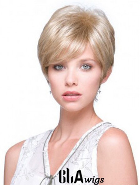 Incredible Blonde Short Straight Boycuts Monofilament Wigs