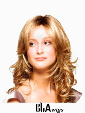 Wavy Layered Long Blonde Discount Lace Front Wigs