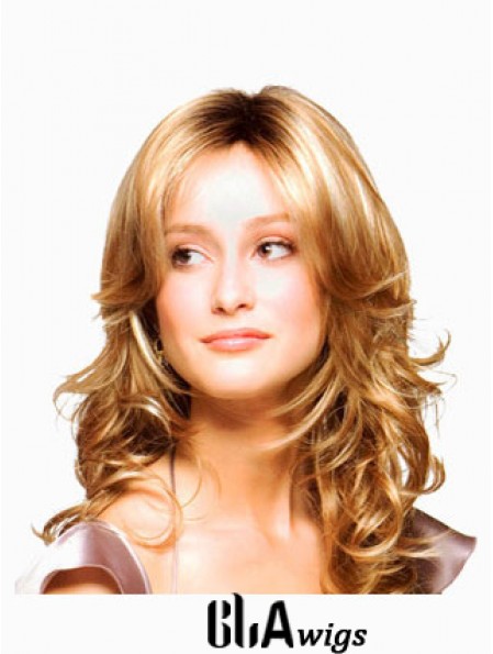 Wavy Layered Long Blonde Discount Lace Front Wigs