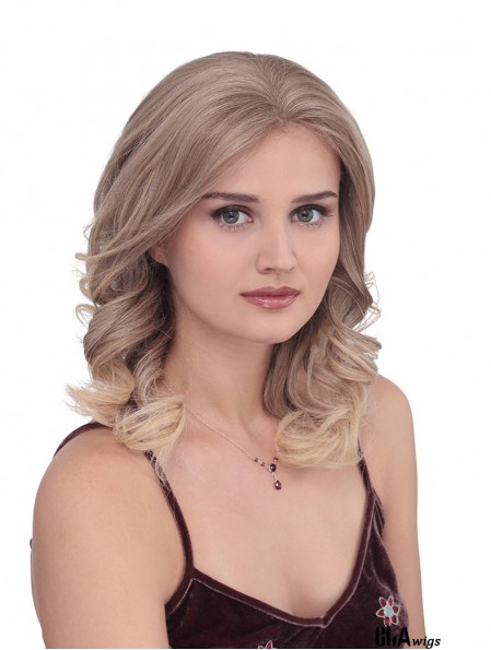 Long Curly Without Bangs Flexibility Blonde Lace Front Wigs