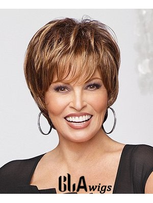 Online Auburn Cropped Straight Layered Monofilament Wigs