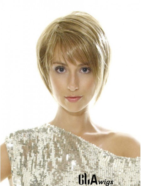 Short Blonde Style 8 inch Straight Bob Wigs